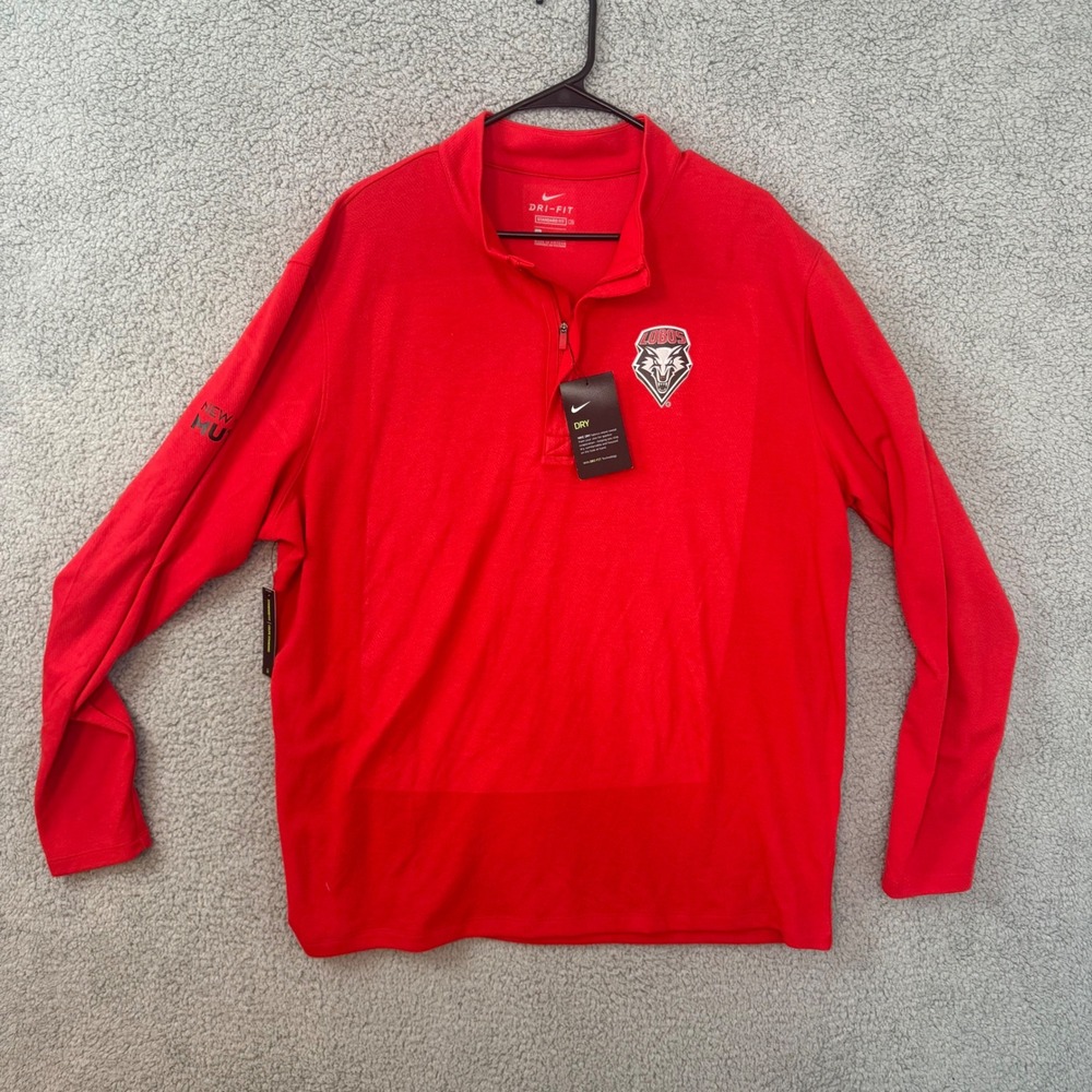 Nike Dri-FIT Lobos Pullover Mens Red Long Sleeve Training Shirt‎ NWT